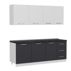 Minar 215 Cm Mutfak Dolabı Beyaz Antrasit 215-A2