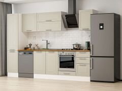 Alvinka 300X210 Cm Klasik Mebran Mutfak Dolabı Beyaz Beyaz Mb-E90B45S45-2