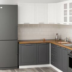 Minar 165Cm Köşe Mutfak Dolabı Beyaz Antrasit K165-Mcba1