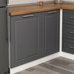 Minar 165Cm Köşe Mutfak Dolabı Beyaz Antrasit K165-Mcba1