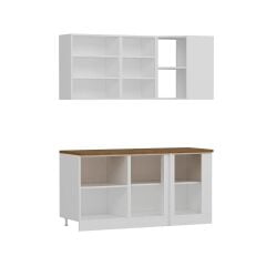 Minar 165Cm Köşe Mutfak Dolabı Beyaz Antrasit K165-Mcba1