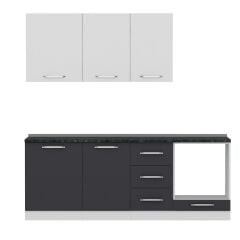 Minar 215 Cm Mutfak Dolabı Beyaz Antrasit 215-A3