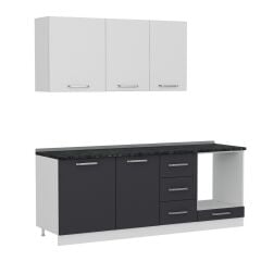 Minar 215 Cm Mutfak Dolabı Beyaz Antrasit 215-A3