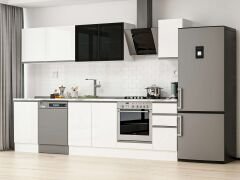 Alvinka 300X210 Cm High Gloss Mutfak Dolabı M-E90S50S40-3 High Gloss | Beyaz - Suntalam