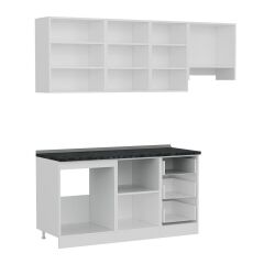 Minar 215 Cm Mutfak Dolabı Beyaz Antrasit 215-A4