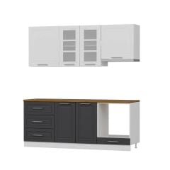 Minar 200 Cm Mebran C Mutfak Dolabı Beyaz Antrasit 200-Mcba1