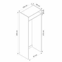 Alvinka Mutfak Modül Mbr_C 100-H240Cm Buz Dolabı Antrasit - Mdf