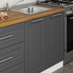 Minar 200 Cm Mebran C Mutfak Dolabı Beyaz Antrasit 200-Mcba2