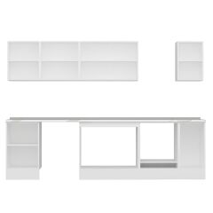 Alvinka 300X210 Cm High Gloss Mutfak Dolabı M-E90S50S40-3 High Gloss | Antrasit - Suntalam