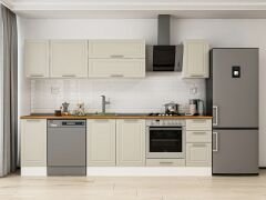 Alvinka 290X210 Cm Klasik Mebran Mutfak Dolabı M-E90S40S40-2 Mebran | Kumtaşı - Mdf