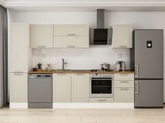 Alvinka 305X210 Cm Klasik Mebran Mutfak Dolabı Beyaz Beyaz Mb-E90B45S50-2