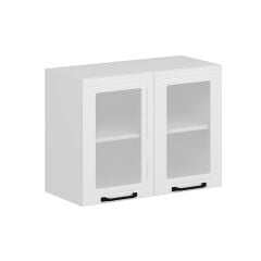 Alvinka Mutfak Modül Mbr_A Üst 2Dk1R 80-H60Cm Dolap Cam Beyaz Beyaz Mdf