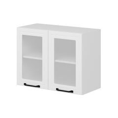 Alvinka Mutfak Modül Mbr_A Üst 2Dk1R 80-H60Cm Dolap Cam Beyaz Beyaz Mdf