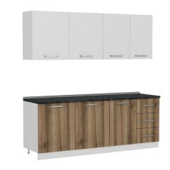 Minar 215 Cm Mutfak Dolabı Beyaz Dore 215-D2