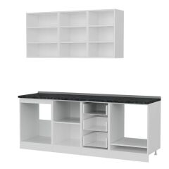 Minar 215 Cm Mutfak Dolabı Beyaz Dore 215-D3