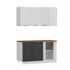 Minar 145Cm Köşe Mutfak Dolabı Beyaz Antrasit K145-Mcba1