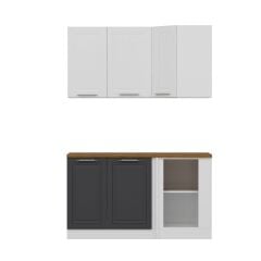 Minar 145Cm Köşe Mutfak Dolabı Beyaz Antrasit K145-Mcba1