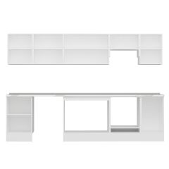 Alvinka 305X210 Cm High Gloss Mutfak Dolabı M-E90S50S45-1 High Gloss | Antrasit - Suntalam