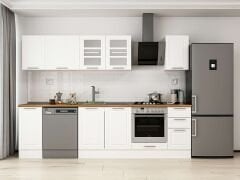 Alvinka 290X210 Cm Klasik Mebran Mutfak Dolabı M-E90S40S40-3 Mebran | Beyaz - Mdf