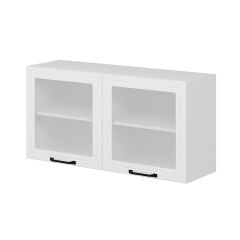 Alvinka Mutfak Modül Mbr_A Üst 2Dk1R 120-H60Cm Dolap Cam Beyaz Beyaz Mdf