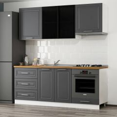 Minar 200 Cm Mbr C+Alm. Cam Mutfak Dolabı Byz Ant 200-Mcacba1