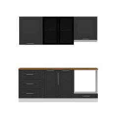 Minar 200 Cm Mbr C+Alm. Cam Mutfak Dolabı Byz Ant 200-Mcacba1