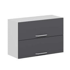 Alvinka Mutfak Modül Duz Üst 2Yk1R 90-H60Cm Dolap Beyaz Antrasit Mdf