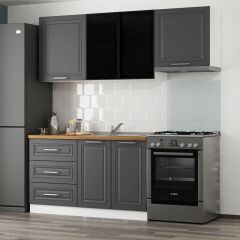 Minar 200 Cm Mbr C+Alm. Cam Mutfak Dolabı Byz Ant 200-Mcacba2