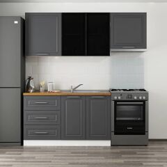 Minar 200 Cm Mbr C+Alm. Cam Mutfak Dolabı Byz Ant 200-Mcacba2