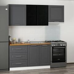 Minar 200 Cm Mbr C+Alm. Cam Mutfak Dolabı Byz Ant 200-Mcacba2