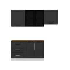 Minar 200 Cm Mbr C+Alm. Cam Mutfak Dolabı Byz Ant 200-Mcacba2