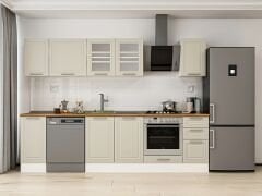 Alvinka 290X210 Cm Klasik Mebran Mutfak Dolabı M-E90S40S40-3 Mebran | Kumtaşı - Mdf