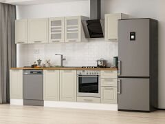 Alvinka 290X210 Cm Klasik Mebran Mutfak Dolabı M-E90S40S40-3 Mebran | Kumtaşı - Mdf