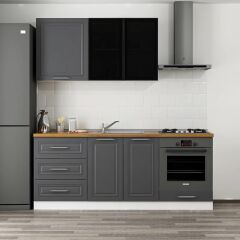 Minar 200 Cm Mbr C+Alm. Cam Mutfak Dolabı Byz Ant 200-Mcacba3