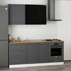 Minar 200 Cm Mbr C+Alm. Cam Mutfak Dolabı Byz Ant 200-Mcacba3