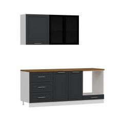 Minar 200 Cm Mbr C+Alm. Cam Mutfak Dolabı Byz Ant 200-Mcacba3