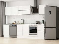 Alvinka 305X210 Cm High Gloss Mutfak Dolabı M-E90S50S45-2 High Gloss | Beyaz - Mdf