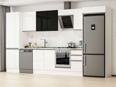 Alvinka 390X222 Cm High Gloss Mutfak Dolabı Mbb-E90B60S40-3 High Gloss | Beyaz - Mdf