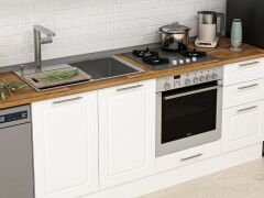 Alvinka 295X210 Cm Klasik Mebran Mutfak Dolabı M-E90S40S45-1 Mebran | Beyaz - Suntalam