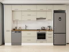 Alvinka 360X240 Cm Klasik Mebran Mutfak Dolabı Mbb-E80B40S40-1 Mebran | Kumtaşı - Suntalam