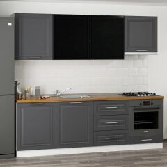 Minar 240 Cm Mbr C+Alm. Cam Mutfak Dolabı Byz Ant 240-Mcacba1