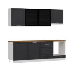 Minar 240 Cm Mbr C+Alm. Cam Mutfak Dolabı Byz Ant 240-Mcacba1