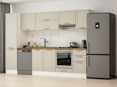 Alvinka 305X210 Cm Klasik Mebran Mutfak Dolabı Beyaz Beyaz Mb-E90B50S45-1