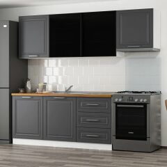 Minar 240 Cm Mbr C+Alm. Cam Mutfak Dolabı Byz Ant 240-Mcacba2