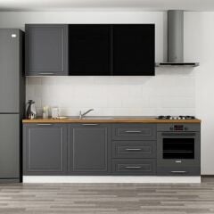 Minar 240 Cm Mbr C+Alm. Cam Mutfak Dolabı Byz Ant 240-Mcacba3