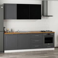 Minar 240 Cm Mbr C+Alm. Cam Mutfak Dolabı Byz Ant 240-Mcacba3