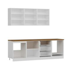 Minar 240 Cm Mbr C+Alm. Cam Mutfak Dolabı Byz Ant 240-Mcacba3