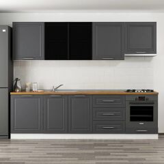 Minar 270 Cm Mbr C+Alm. Cam Mutfak Dolabı Byz Ant 270-Mcacba1