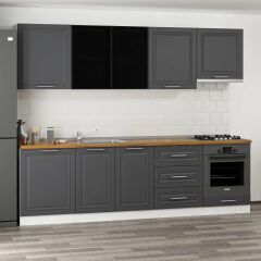 Minar 270 Cm Mbr C+Alm. Cam Mutfak Dolabı Byz Ant 270-Mcacba1