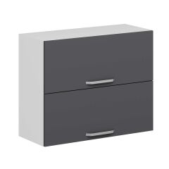 Alvinka Mutfak Modül Duz Üst 2Yk1R 90-H72Cm Dolap Beyaz Antrasit Mdf